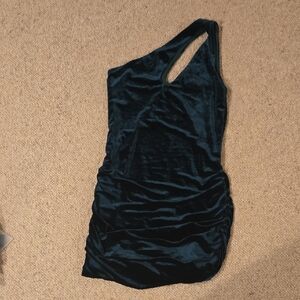 Klassy Network One-Shoulder Dress in Emerald